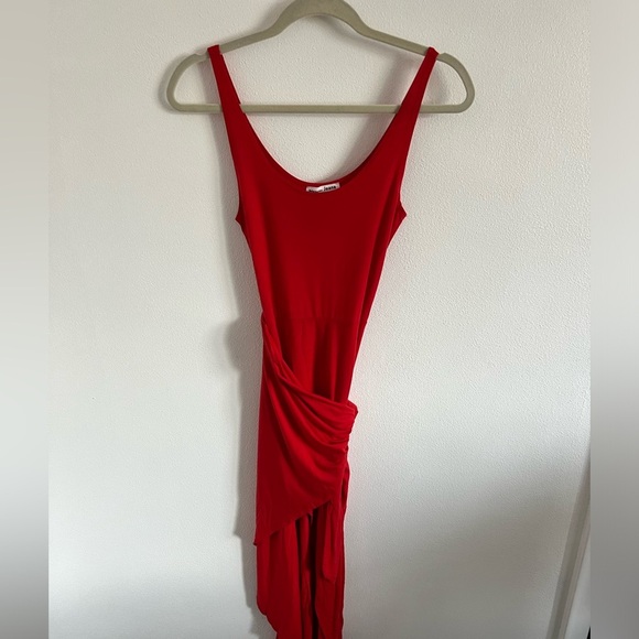 Reformation Kaila Knit Jersey Wrap Dress in Red, size XS - Picture 2 of 6